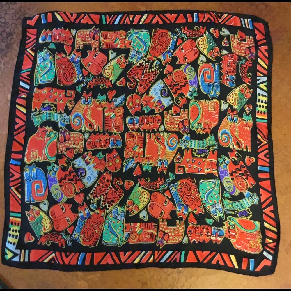 💥NEW💥 5⭐️ 100% SILK Laurel Burch design Scarf